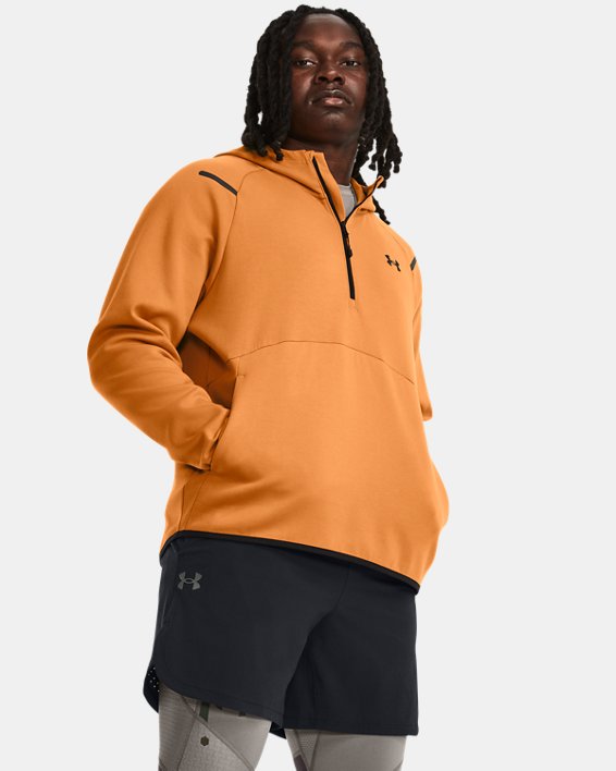 เสื้อฮู้ดผ้าฟลีซ UA Unstoppable สำหรับผู้ชาย in Orange image number 0